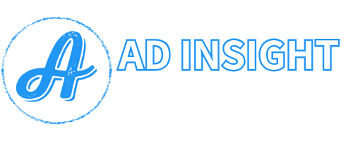 Ad Insight Google Ads logo with stylized A icon and bold blue text for digital advertising agency